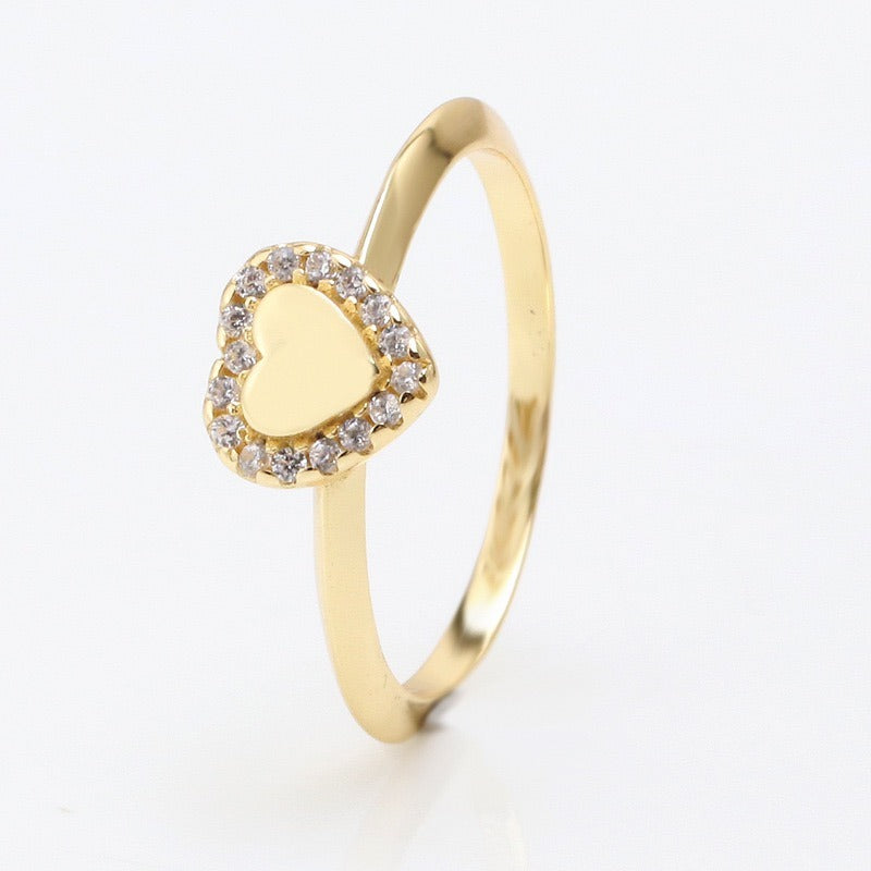 Heart Ring with Zircon Stone presented in its gift box
