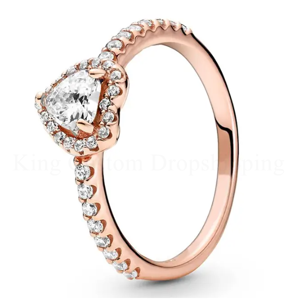 Heart Ring with Colored Crystal, styling detail