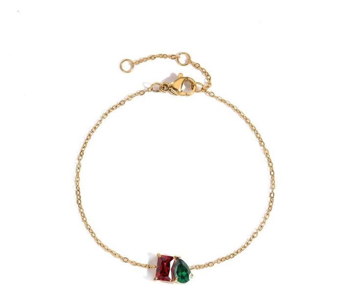 Personalized Duo Birthstone Bracelet — Two Stone Bracelet for Her