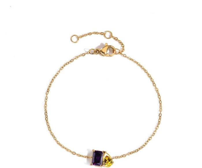 Personalized Duo Birthstone Bracelet — Two Stone Bracelet for Her