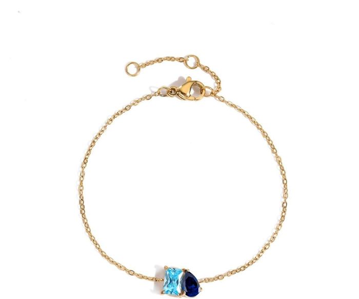 Personalized Duo Birthstone Bracelet — Two Stone Bracelet for Her
