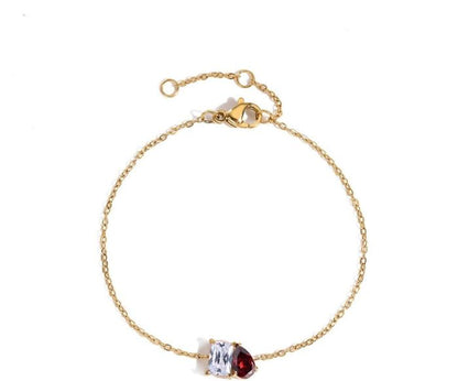 Personalized Duo Birthstone Bracelet — Two Stone Bracelet for Her