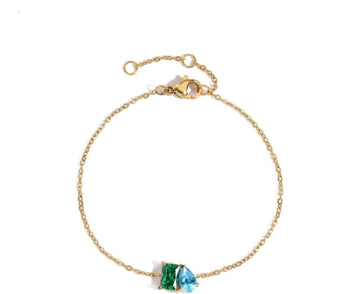Personalized Duo Birthstone Bracelet — Two Stone Bracelet for Her