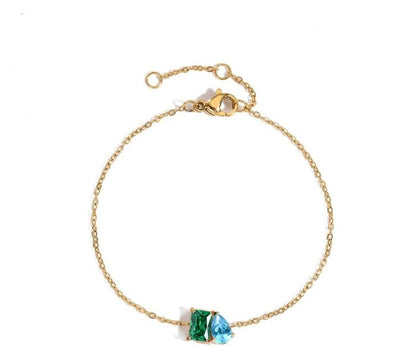 Personalized Duo Birthstone Bracelet — Two Stone Bracelet for Her
