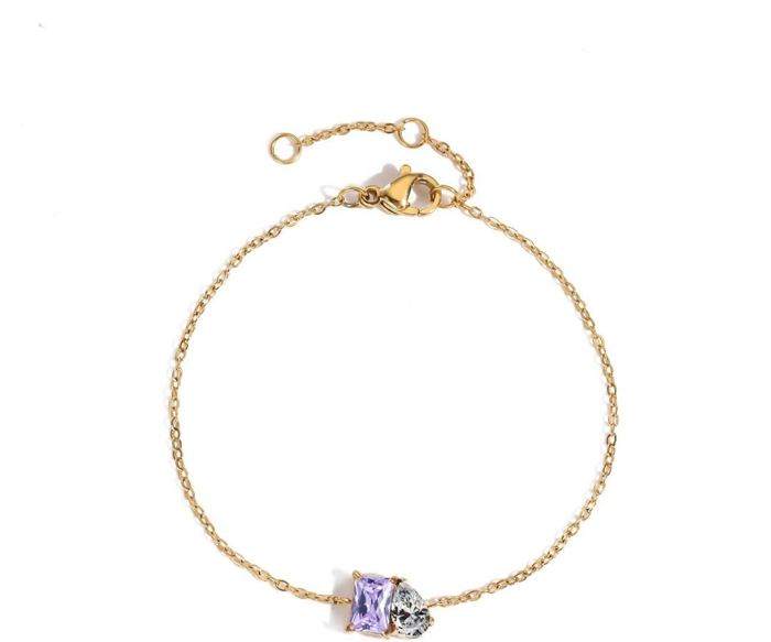 Personalized Duo Birthstone Bracelet — Two Stone Bracelet for Her