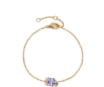 Personalized Duo Birthstone Bracelet — Two Stone Bracelet for Her