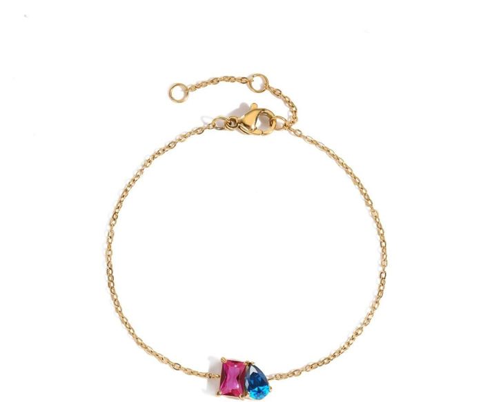 Personalized Duo Birthstone Bracelet — Two Stone Bracelet for Her