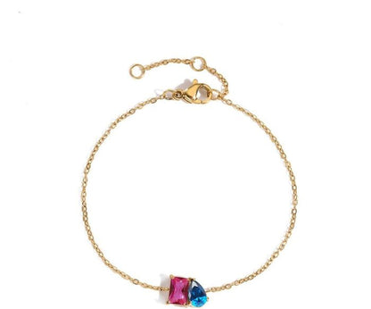Personalized Duo Birthstone Bracelet — Two Stone Bracelet for Her
