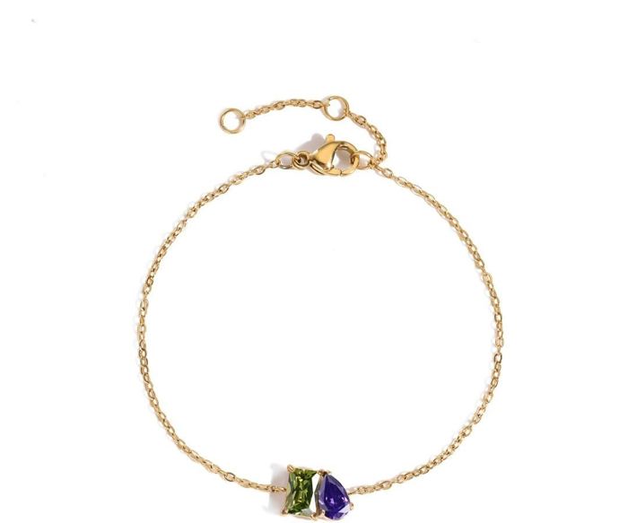 Personalized Duo Birthstone Bracelet — Two Stone Bracelet for Her