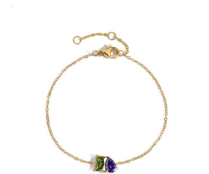 Personalized Duo Birthstone Bracelet — Two Stone Bracelet for Her