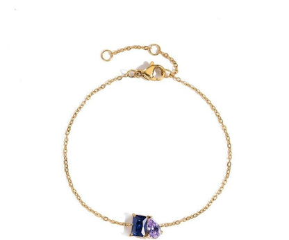 Personalized Duo Birthstone Bracelet — Two Stone Bracelet for Her