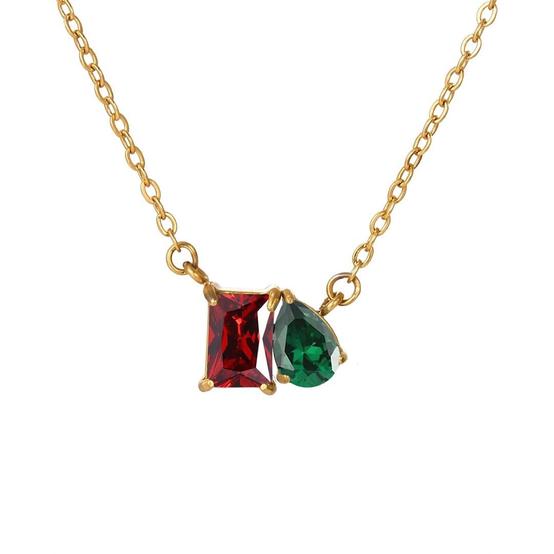 Duo birthstone necklace pairing for January