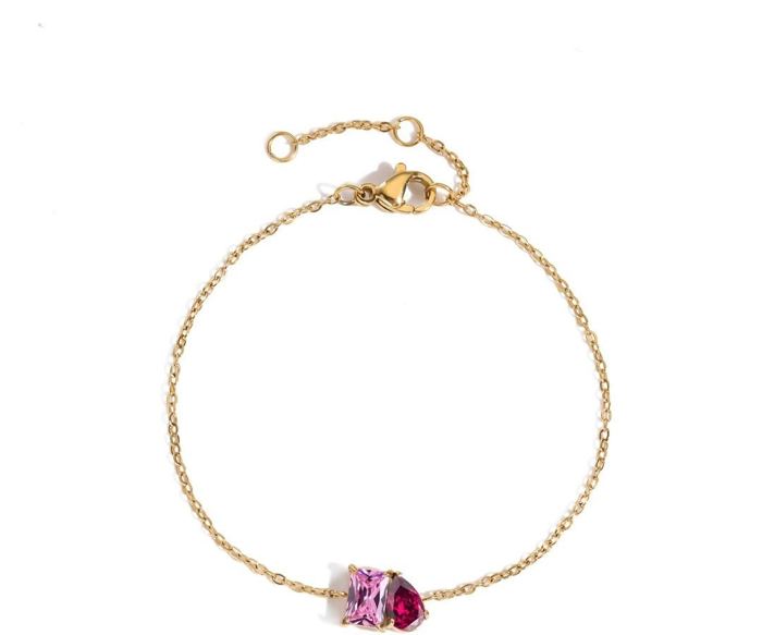 Personalized Duo Birthstone Bracelet — Two Stone Bracelet for Her