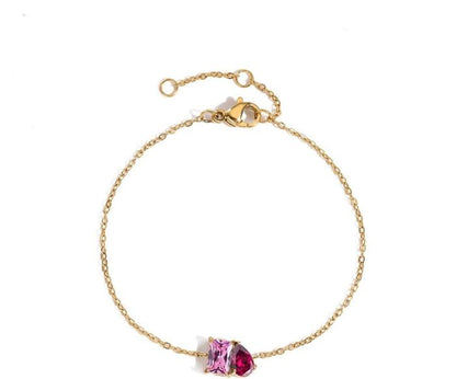 Personalized Duo Birthstone Bracelet — Two Stone Bracelet for Her