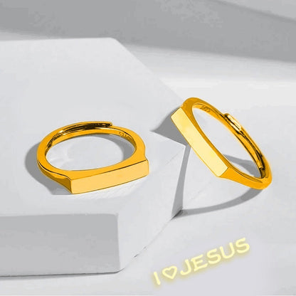 I Love Jesus Hidden Message Couple Rings — Matching Gift