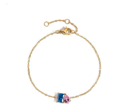 Personalized Duo Birthstone Bracelet — Two Stone Bracelet for Her