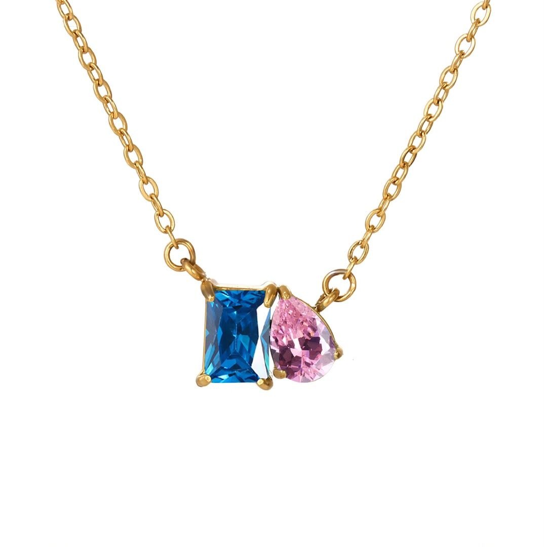 Duo birthstone necklace pairing for December