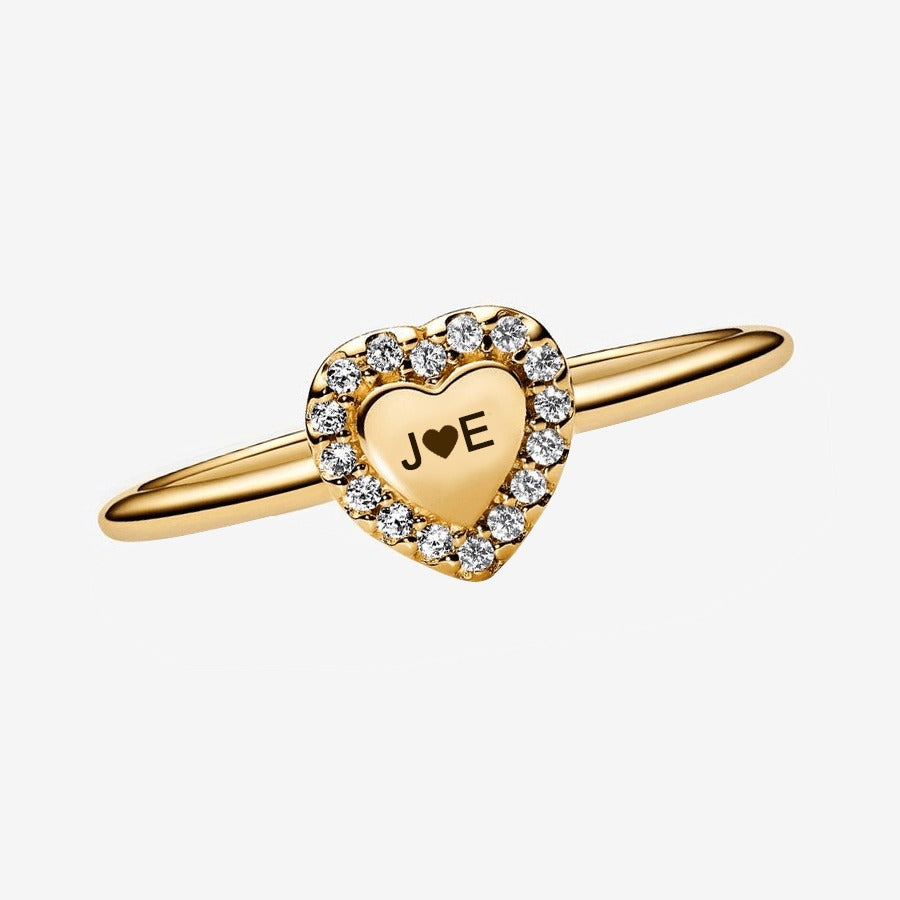 Heart Ring with Zircon Stone & Rose Gift Box
