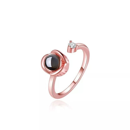 Open Band Gem Photo Projection Ring — Custom Gift