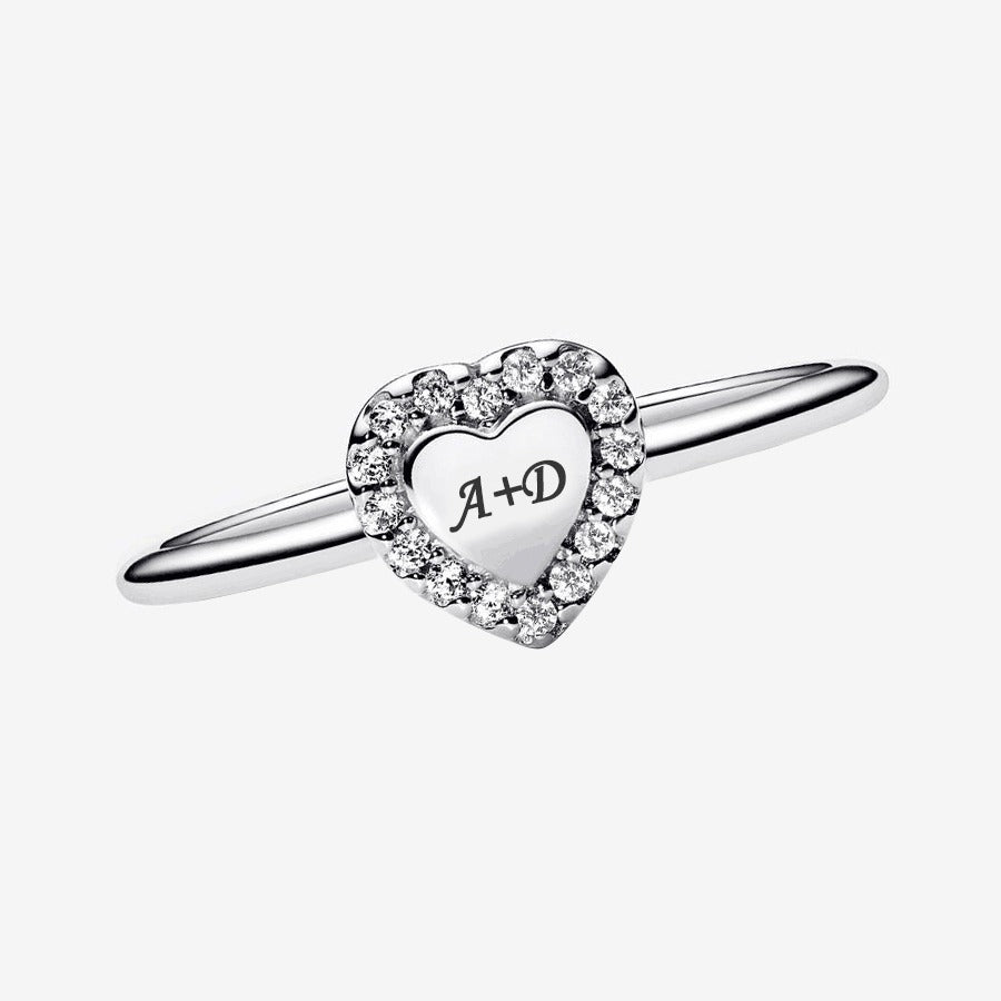 Heart Ring with Zircon Stone & Rose Gift Box