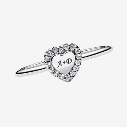 Heart Ring with Zircon Stone & Rose Gift Box