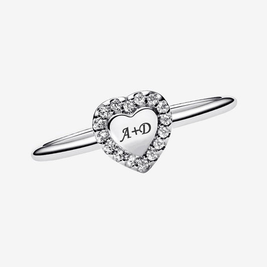 Heart Ring with Zircon Stone & Rose Gift Box
