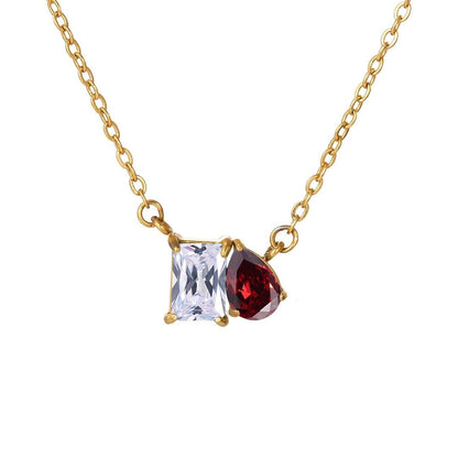 Duo birthstone necklace pairing for April