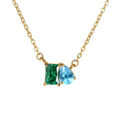 Duo birthstone necklace pairing for May