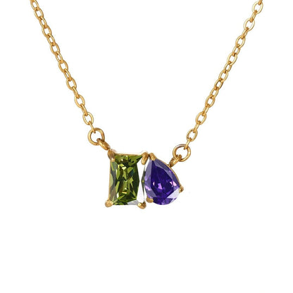 Duo birthstone necklace pairing for August