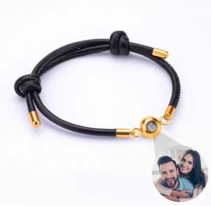 Leather Photo Projection Bracelet — Custom Gift