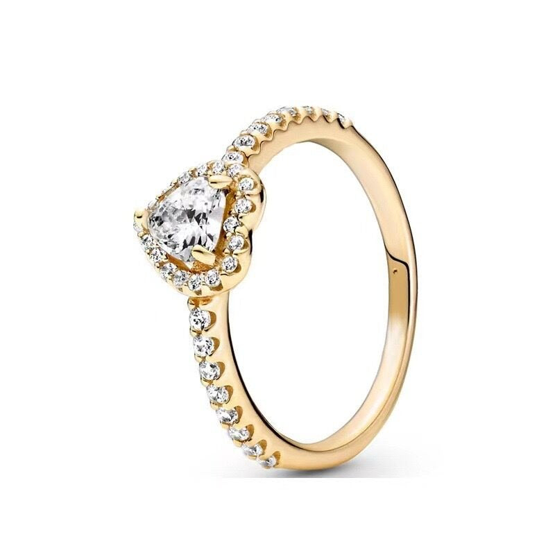 Heart Ring with Colored Crystal & Rose Gift Box