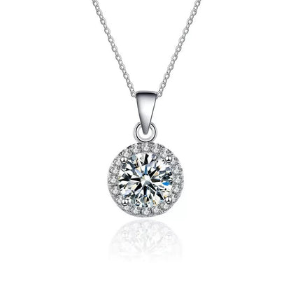 Cubic Zirconia Necklace, Round Drill pendant