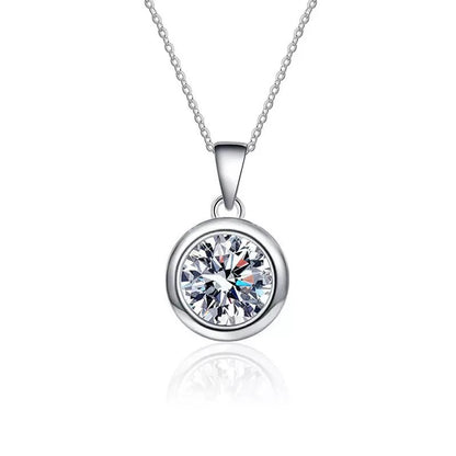 Cubic Zirconia Necklace, Classic Round Drill pendant