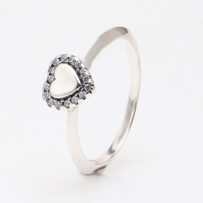 Heart Ring with Zircon Stone & Rose Gift Box