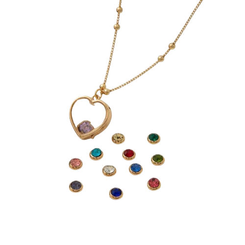 Personalized Birthstone Heart Locket Necklace presented in its gift box