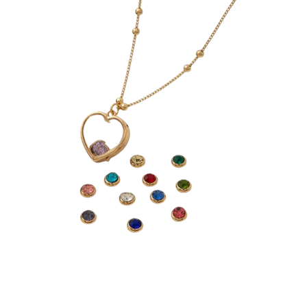 Personalized Birthstone Heart Locket Necklace presented in its gift box