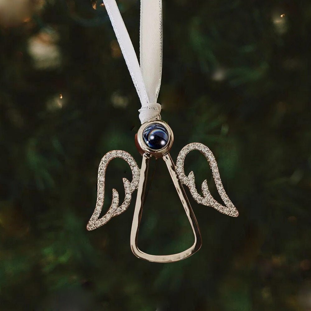 Angel photo ornament with picture inside — remembrance memorial Christmas ornament for moms and grandparents