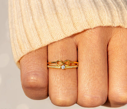 Bow Cubic Zirconia Ring with Rose Gift Box