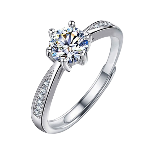 Moissanite Adjustable Zircon Stone Ring