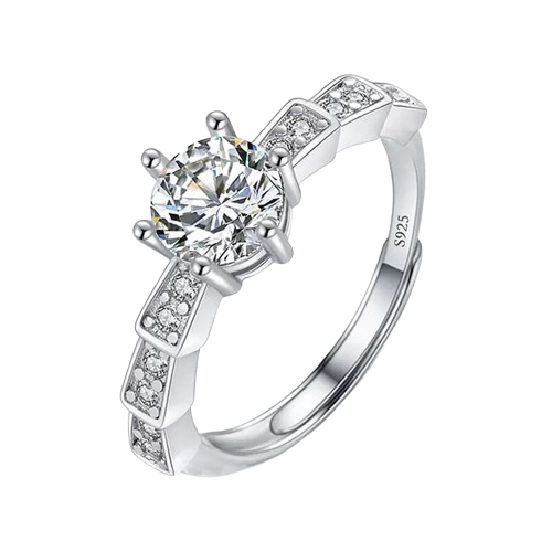 Moissanite Adjustable Zircon Stone Ring