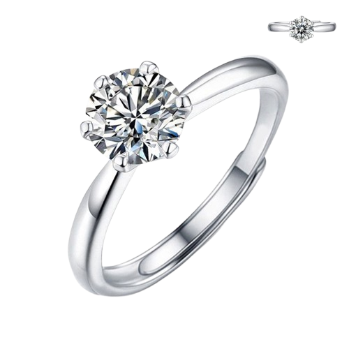 Moissanite Adjustable Zircon Stone Ring