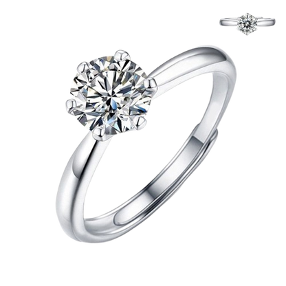Moissanite Adjustable Zircon Stone Ring