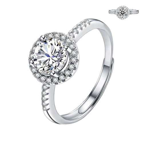 Moissanite Adjustable Zircon Stone Ring