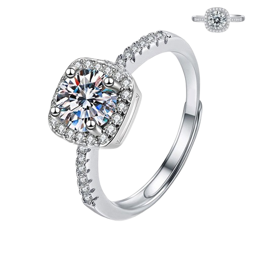 Moissanite Adjustable Zircon Stone Ring