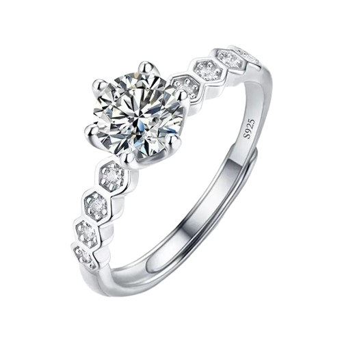 Moissanite Adjustable Zircon Stone Ring