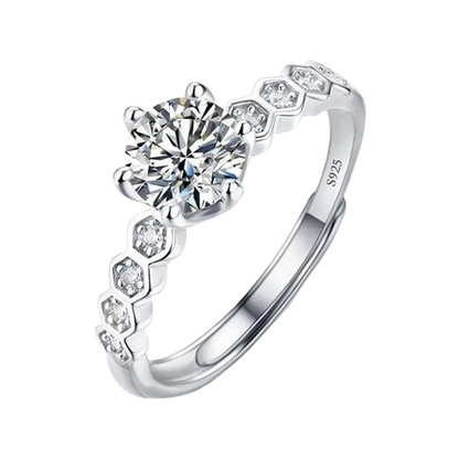 Moissanite Adjustable Zircon Stone Ring
