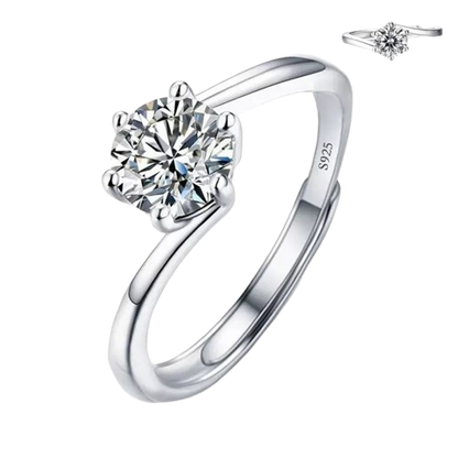 Moissanite Adjustable Zircon Stone Ring