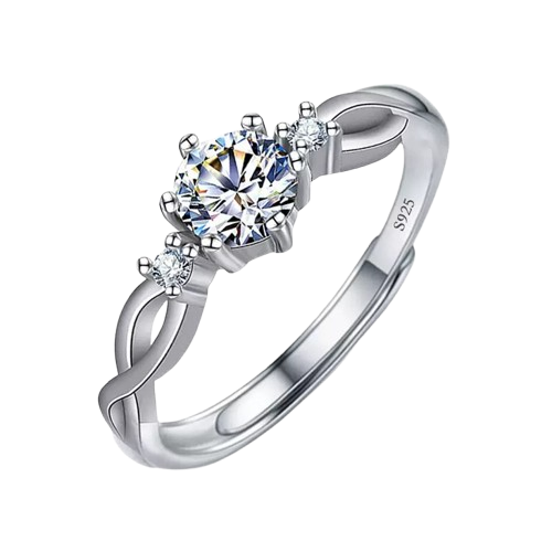 Moissanite Adjustable Zircon Stone Ring