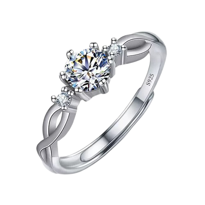 Moissanite Adjustable Zircon Stone Ring