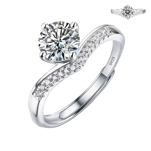 Moissanite Adjustable Zircon Stone Ring